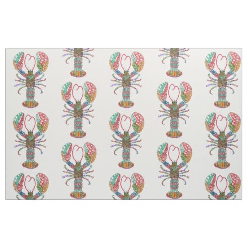 Colorful Maine Red Lobster Fabric