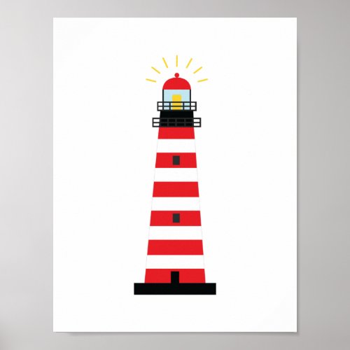 Colorful Maine West Quoddy Head Lighthouse Poster