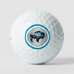 Colorful Majestic Bison Golf Balls