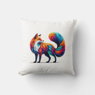 Colorful Majestic Fox Pillow