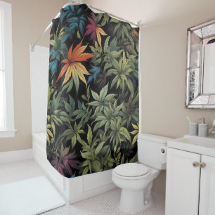 Colorful Majorana Leaves – Nature-Inspired Shower Curtain