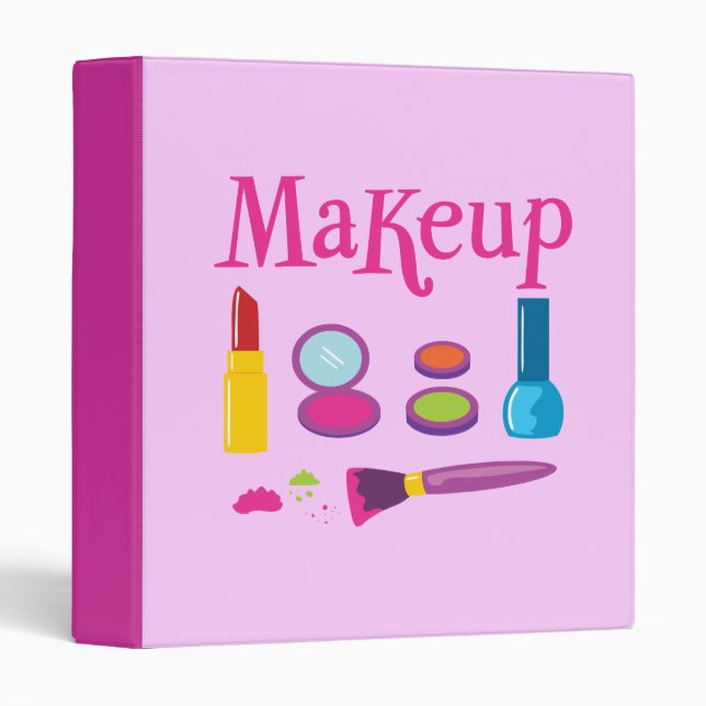 Colorful Makeup 3 Ring Binder (Front/Spine)