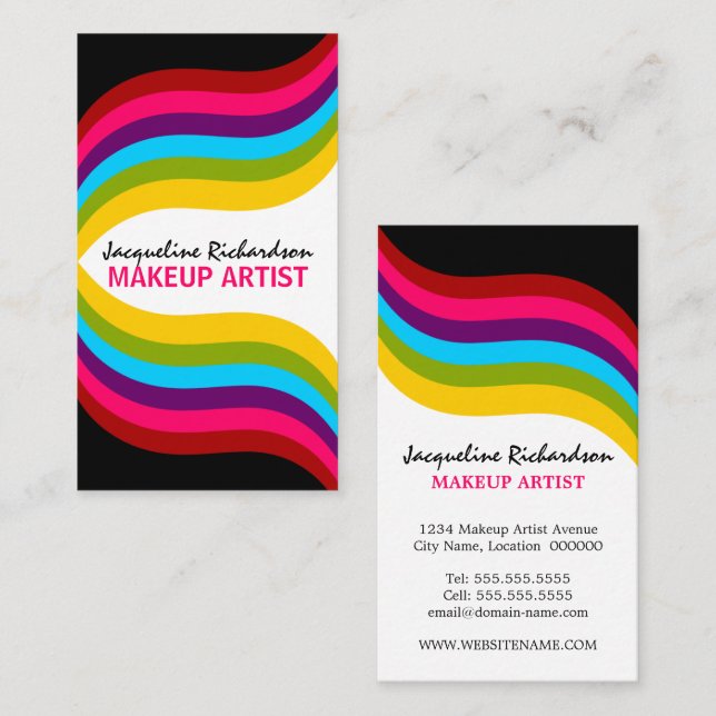 Colorful Makeup Artist Business Card (Front/Back)