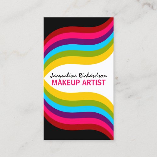 Colorful Makeup Artist Business Cards