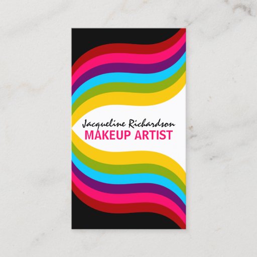 Customizable Colorful Makeup Artist Business Cards