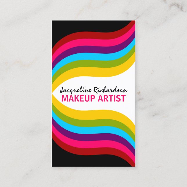 Colorful Makeup Artist Business Card (Front)