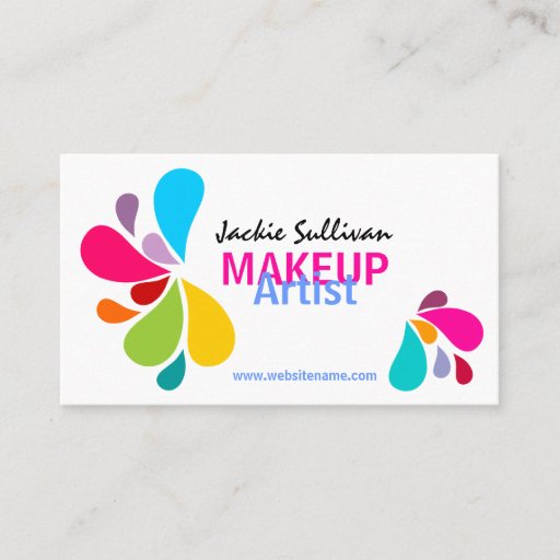 Customizable Colorful Makeup Artist Business Cards