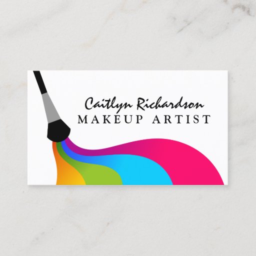 Customizable Colorful Makeup Artist Business Cards