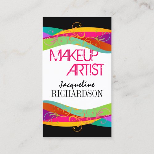 Colorful Makeup Artist Business Cards