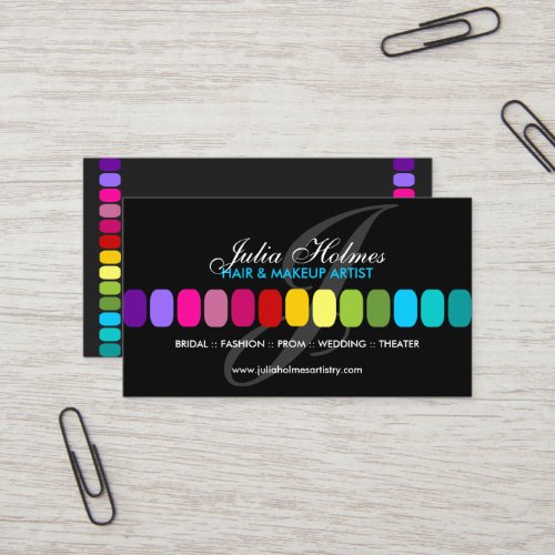 Colorful Makeup Artist Business Cards