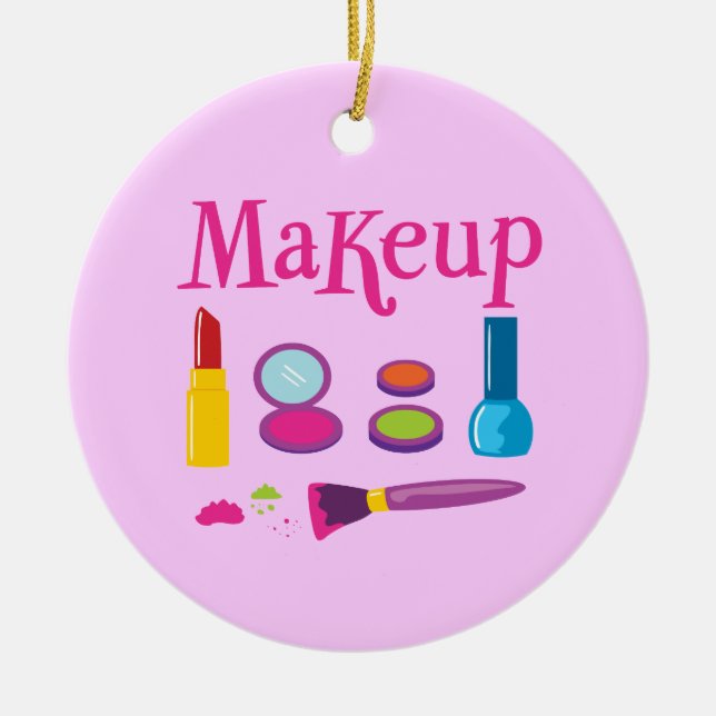 Colorful Makeup Ceramic Ornament (Front)