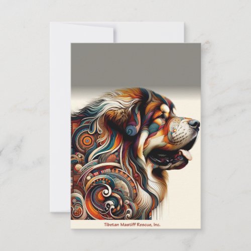 Colorful Male head note card blank inside