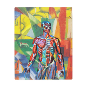 colorful male human anatomy abstract art