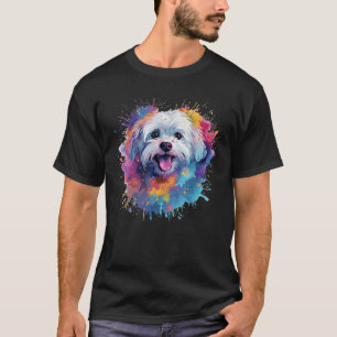 Colorful Maltese Splash Art Dog T-Shirt