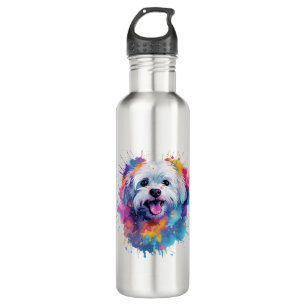 Colorful Maltese Splash Art Dog T-Shirt Classic T- Stainless Steel Water Bottle