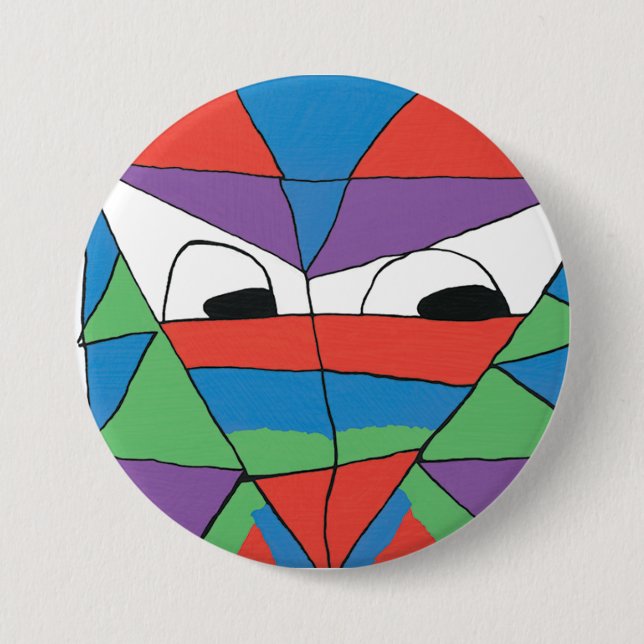 Colorful Man Abstract Button (Front)