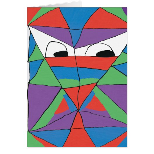 Colorful Man Abstract Design Greeting Card (Front)