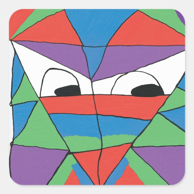 Colorful Man Abstract Square Sticker (Front)
