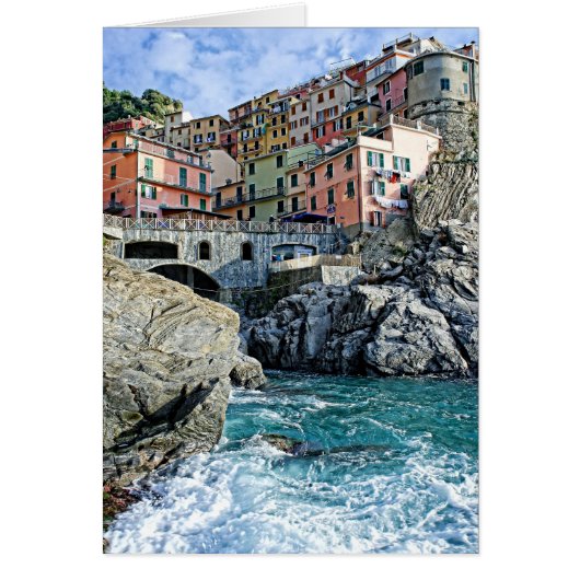 Colorful Manarola, Italia Greeting Card (Front)