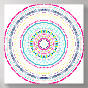 colorful mandala acrylic photo tile