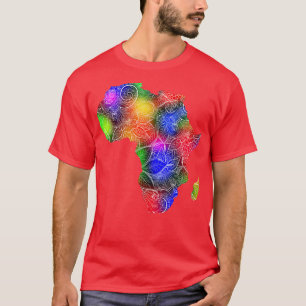 Colorful mandala art map of Africa with text in mu T-Shirt