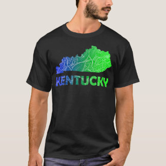Colorful mandala art map of Kentucky with text in  T-Shirt