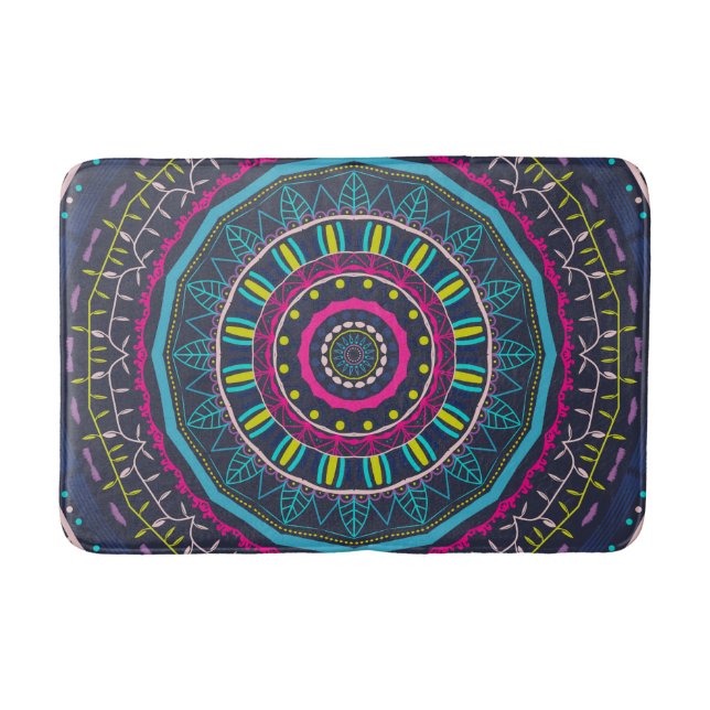 colorful mandala bath mat (Front)