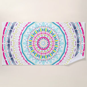 colorful mandala beach towel