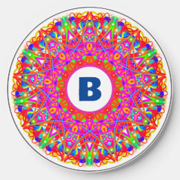 Colorful Mandala Boho Initial Wireless Charger