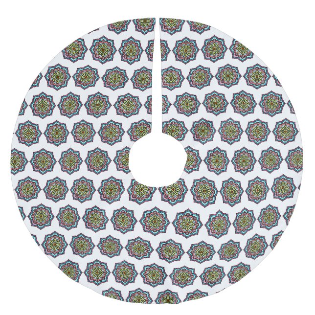 Colorful Mandala Brushed Polyester Tree Skirt (Front)