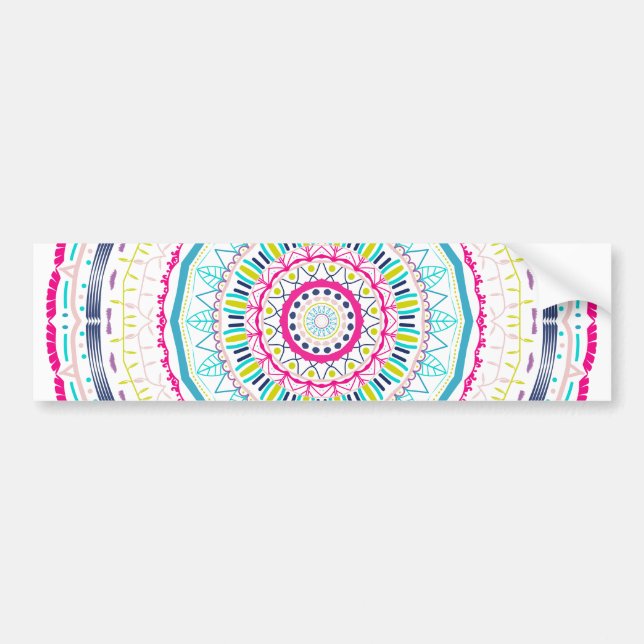colorful mandala bumper sticker (Front)