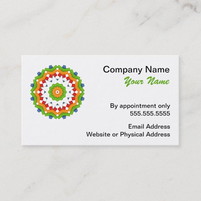 Colorful Mandala Business Cards (Front)