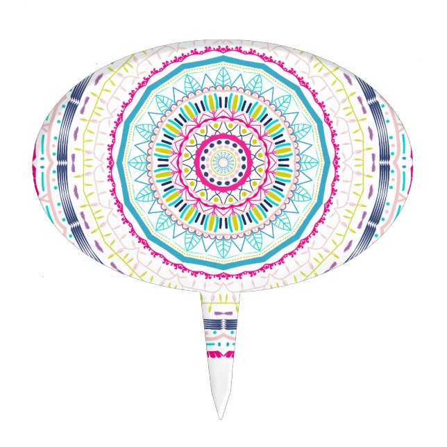 colorful mandala cake topper (Front)