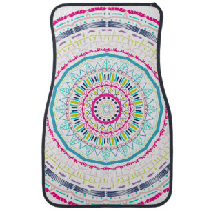 colorful mandala car floor mat