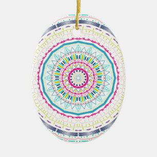 colorful mandala ceramic ornament