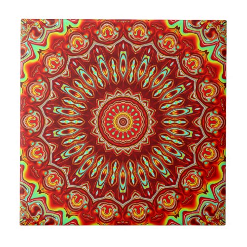 colorful mandala ceramic tile
