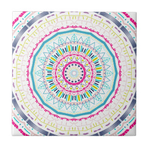 colorful mandala ceramic tile