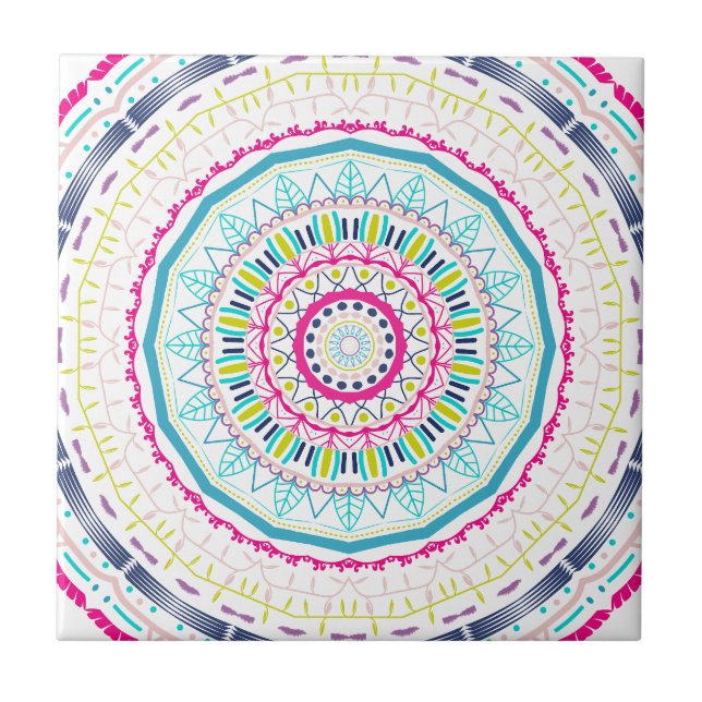 colorful mandala ceramic tile (Front)