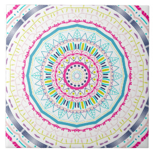 colorful mandala ceramic tile