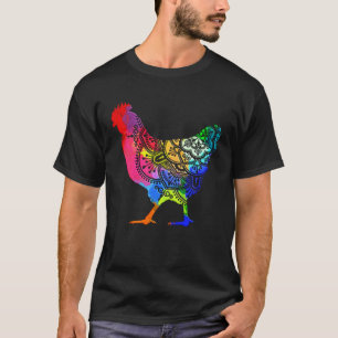 Colorful Mandala Chicken Farmer T-Shirt