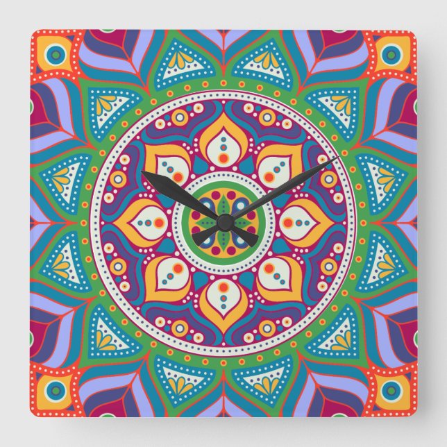 Colorful Mandala Clock (Front)