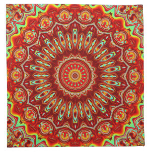 colorful mandala cloth napkin