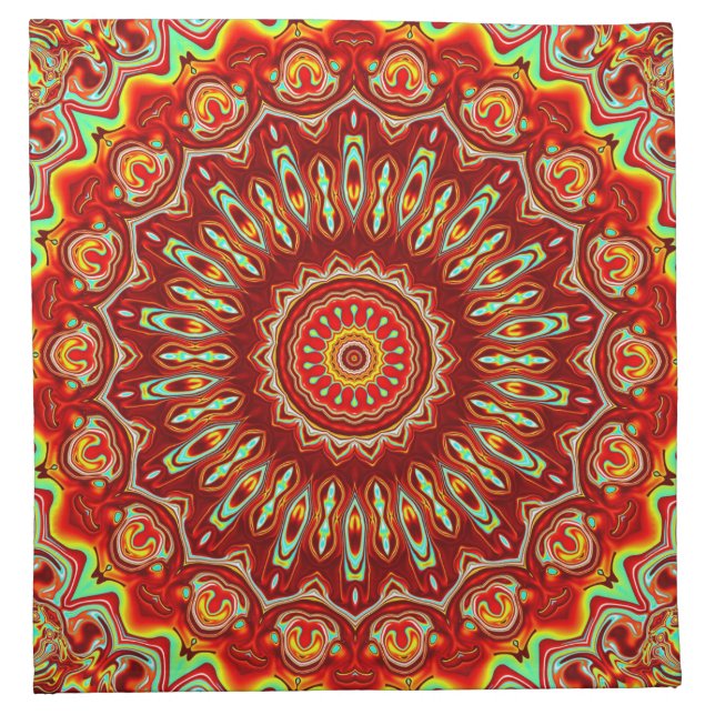 colorful mandala cloth napkin (Front)