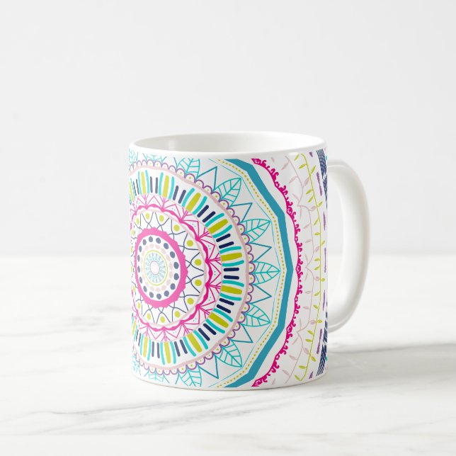 colorful mandala coffee mug (Front Right)