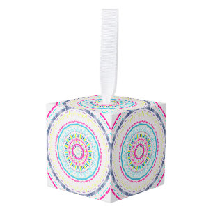 colorful mandala cube ornament