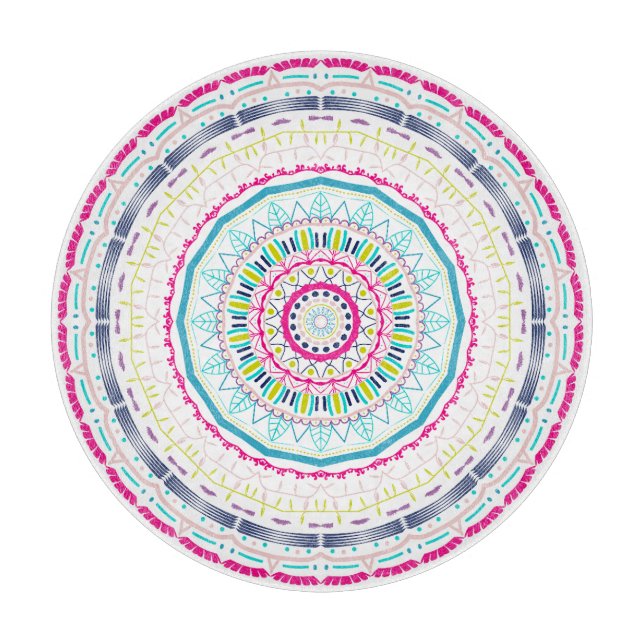 colorful mandala cutting board (Front)