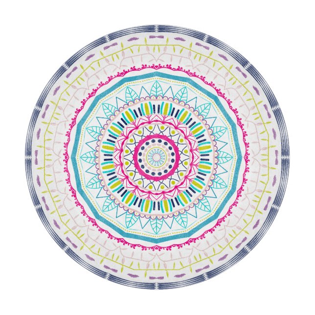 colorful mandala cutting board (Front)