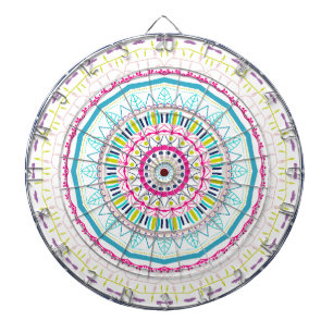 colorful mandala dart board