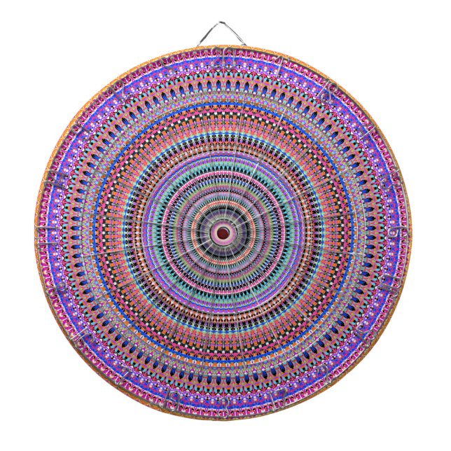 colorful mandala designs dart board (Front)