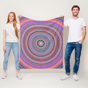 colorful mandala designs fleece blanket